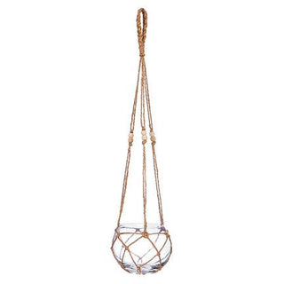 Round Glass Hanging Planter