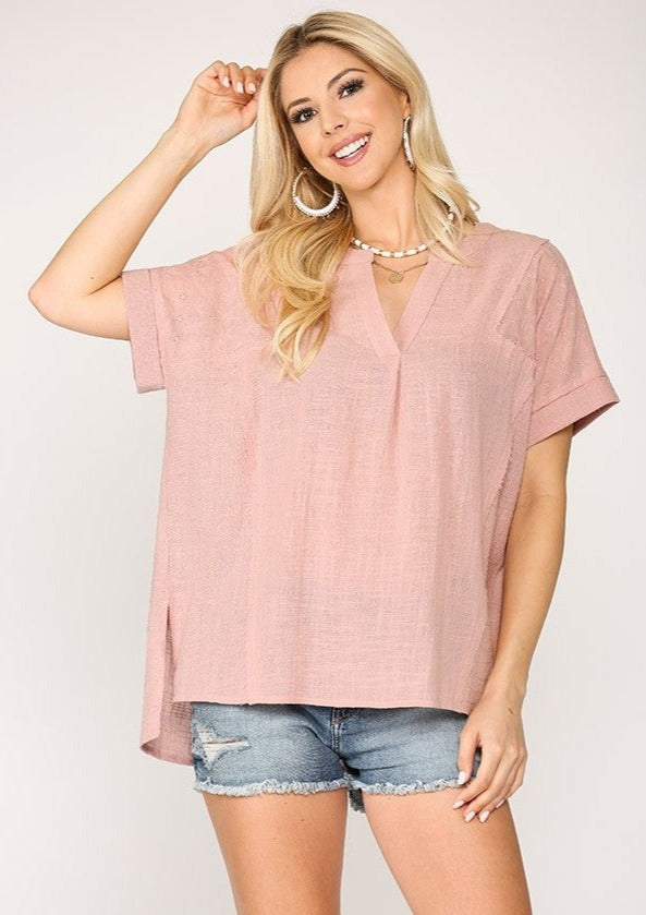 Cassia Raw Edge Top