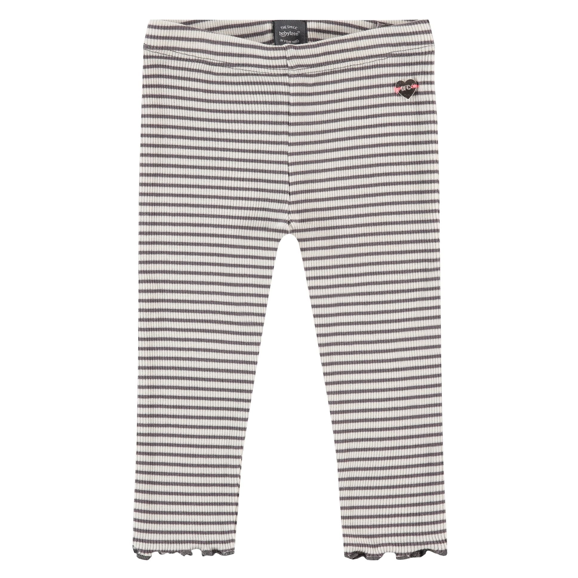 Babyface Girls Leggings Striped Gray